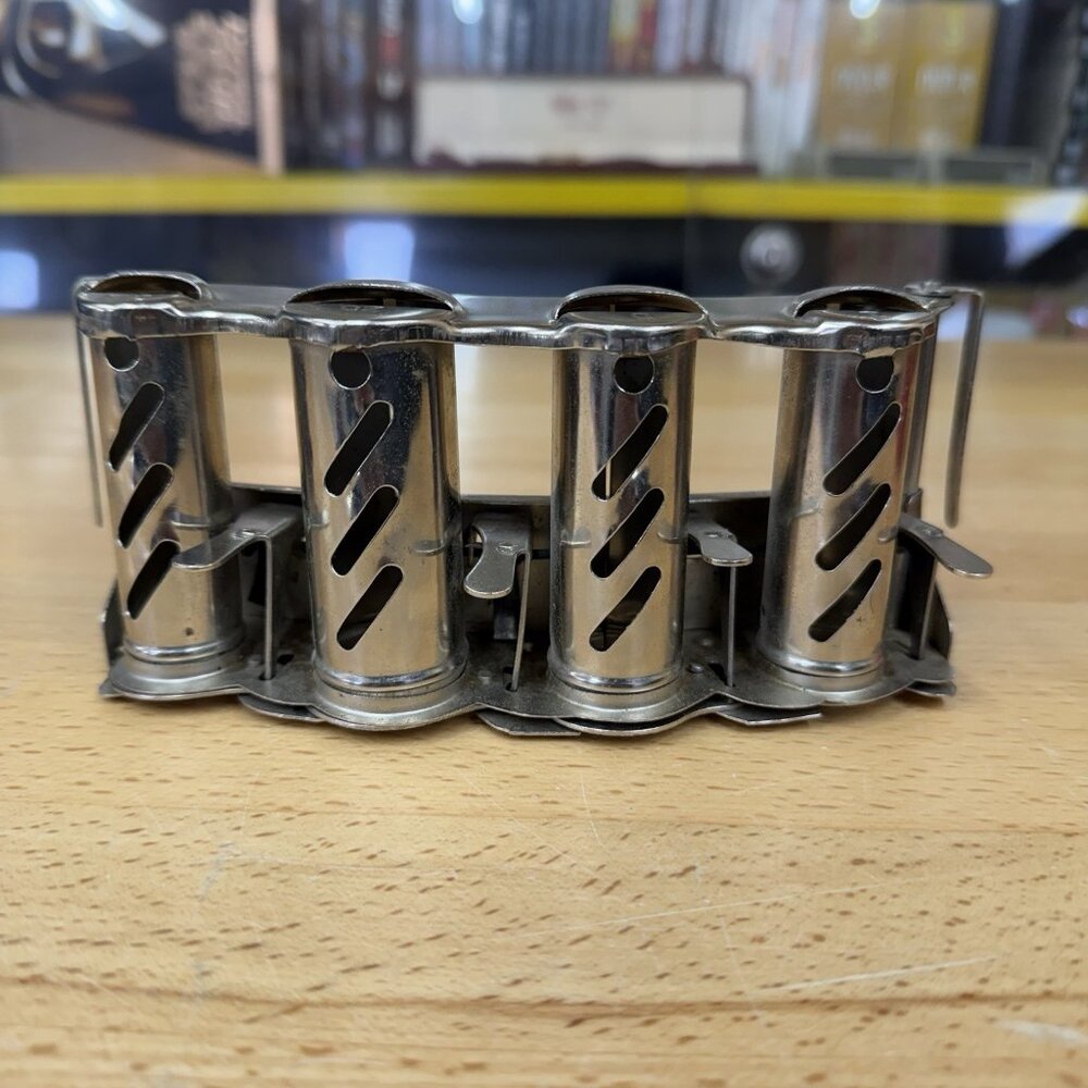 Vintage Waist Belt Coin Change Dispenser 4 Barrel Changer 6" Metal Unmarked